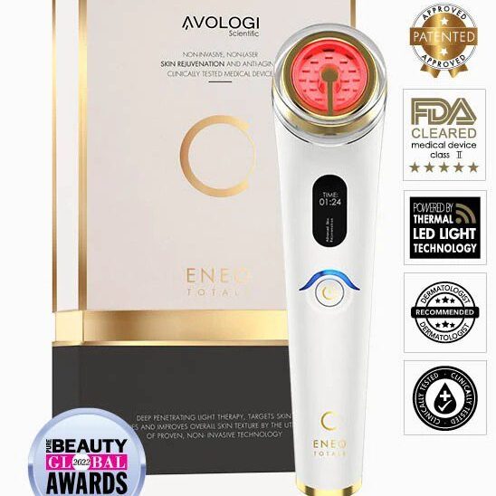 Avologi Totale Treatment A white and gold box with an electric device in it