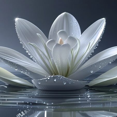 water Lily Soothing Facial A white flower with water in the middle